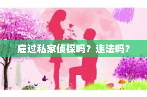 雇过私家侦探吗？违法吗？