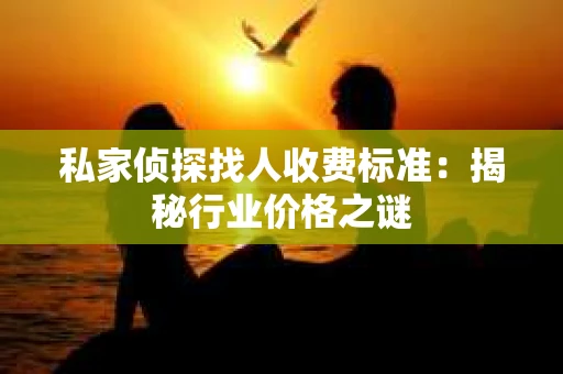 私家侦探找人收费标准：揭秘行业价格之谜