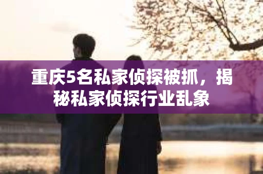 重庆5名私家侦探被抓，揭秘私家侦探行业乱象