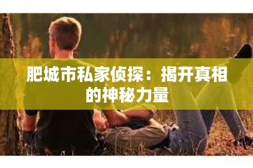 肥城市私家侦探：揭开真相的神秘力量
