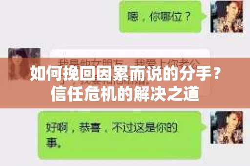 如何挽回因累而说的分手?信任危机的解决之道 如何挽回因累而说的分手?信任危机的解决之道