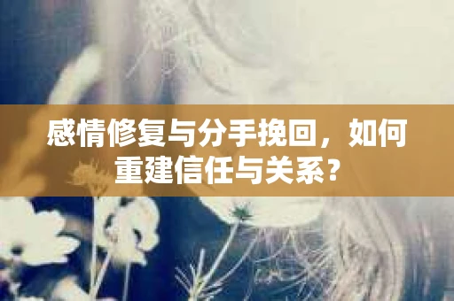 感情修复与分手挽回，如何重建信任与关系？