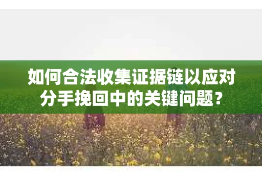 如何合法收集证据链以应对分手挽回中的关键问题? 如何合法收集证据链以应对分手挽回中的关键问题?